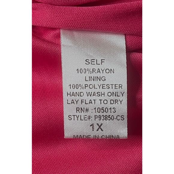 Savanna Jane women's dress pink floral embroidered midi boho lined v-neck 1X - Picture 4 of 13